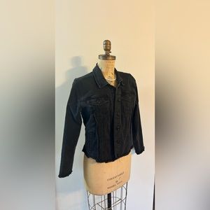 Black Raw Hem Denim Jacket